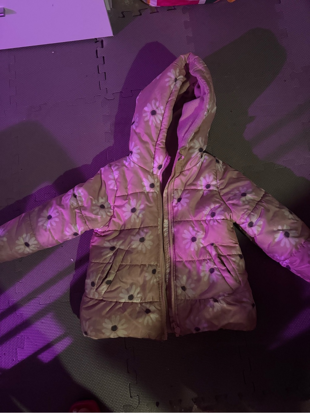OshKosh B'gosh Pink Floral Hooded Puffer Jacket